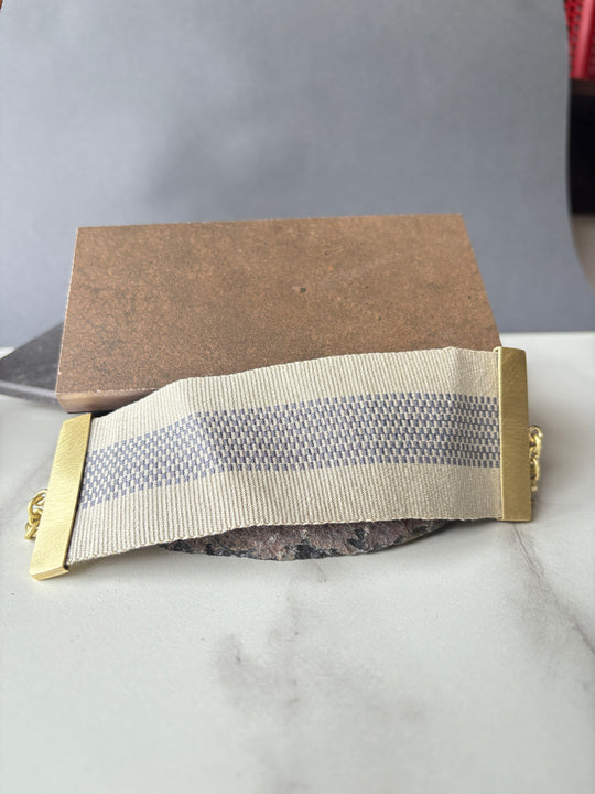 PULSERA MANTO DE HUASO BLANCO - Bronce