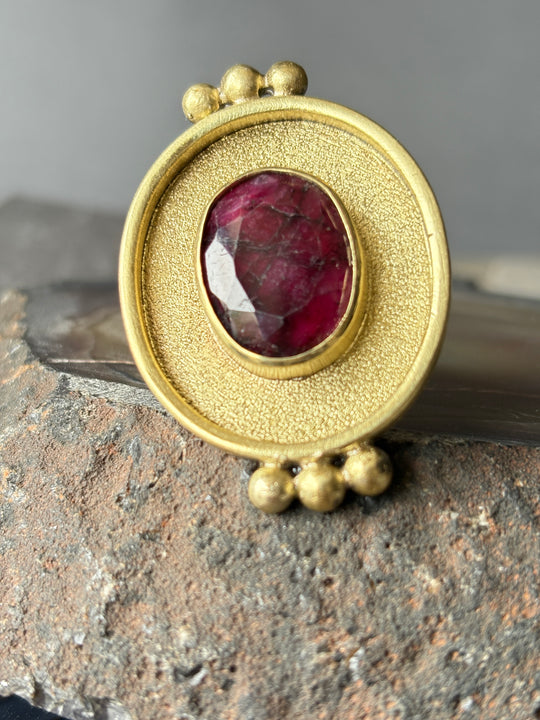 ANILLO REY RUBÍ - Bronce