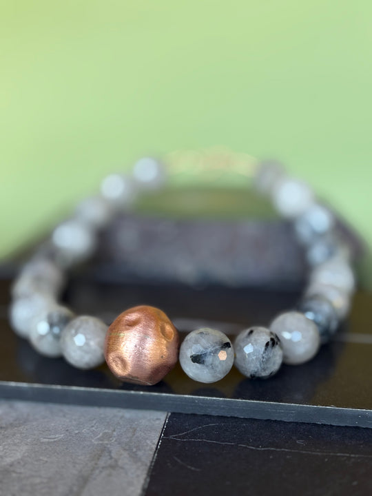 Collar Ágata Sol – Ágata y bronce