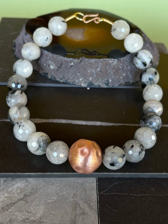 Collar Ágata Sol – Ágata y bronce