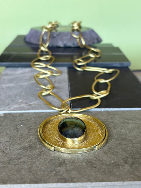 Collar Lúmina – Labradorita y cadena larga