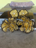 Aros Flor Tramada – Crochet y Bronce