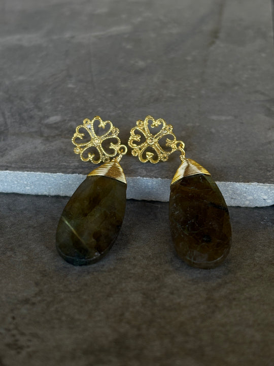 Aros Boreal – Plata bañada en oro y labradorita