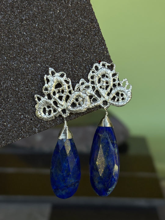 Aros Reina Azul – Plata y lapislázuli