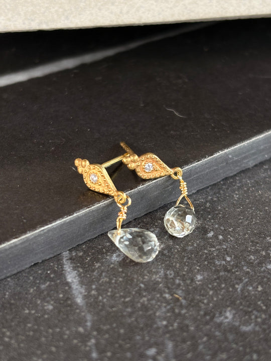 Aros Sol Sutil - Plata bañado en oro