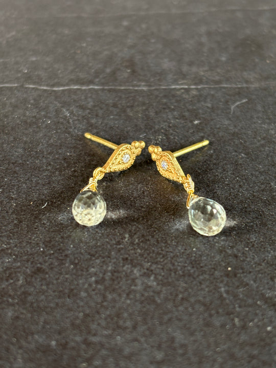 Aros Sol Sutil - Plata bañado en oro