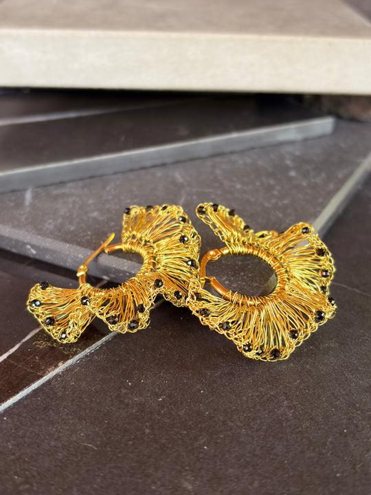 Aros Noir Trenzado - Bronce