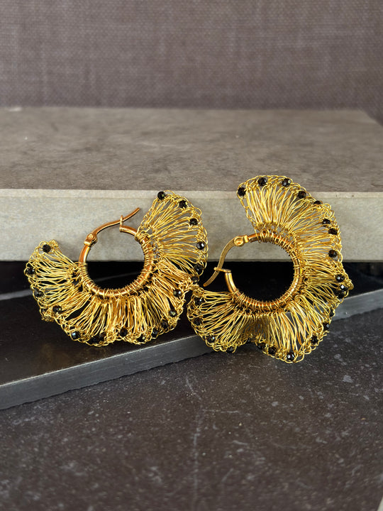 Aros Noir Trenzado - Bronce