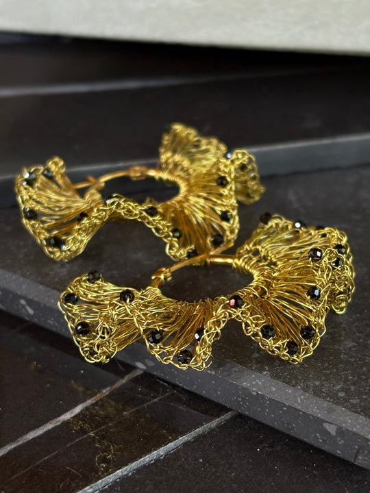 Aros Noir Trenzado - Bronce