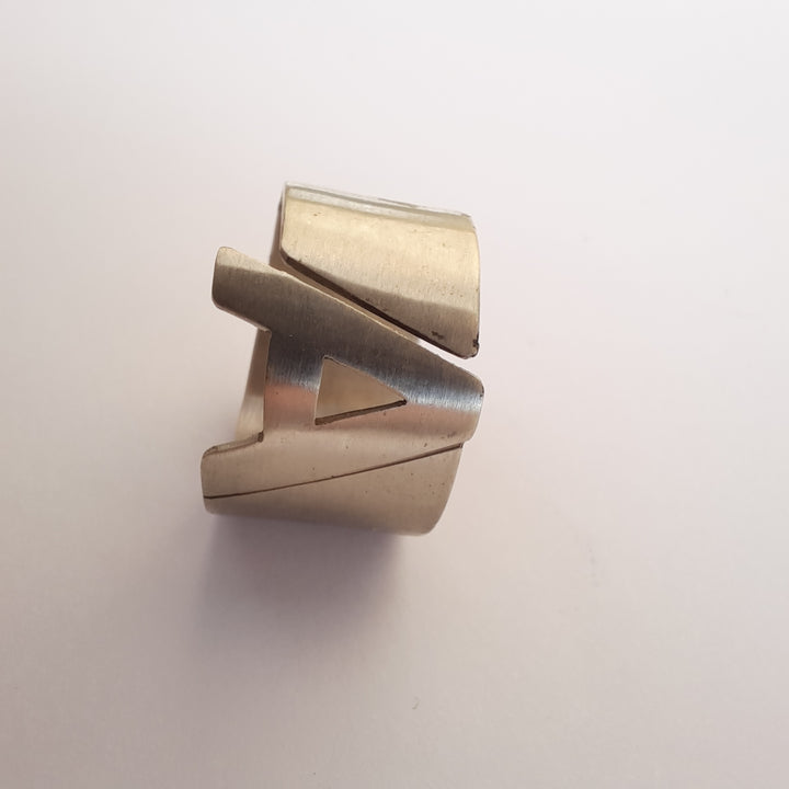 Anillo Letra A alpaca